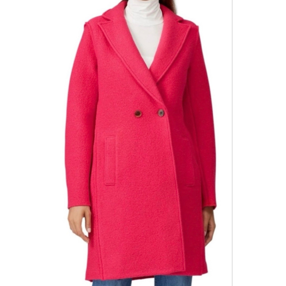 Women's J.Crew Pink Italian Boiled Wool and Two button Pea Coat 00P - Picture 1 of 5